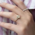 thumbnail image 3 of vylahjewellery Oval Cut Moissanite Engagement Ring with Marquise Side Stones 14K Vermeil Yellow Gold Anniversary Rings Vintage Wedding Promise Gift Ring for Women, 3 of 6