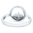 thumbnail image 3 of Iconic Snow Capped Mountains Circle Dainty Lover Ring Band 925 Sterling Silver Size 5, 3 of 5