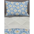 thumbnail image 3 of Floral Comforter & Sham Bedding Set, Continuous Happy Daisy Flowers Pastel Tones Sketch Retro Illustration, 3 pcs Duvet Set Microfiber Filling Quilt, 5 Sizes, Mustard Pale Sky Blue, by Ambesonne, 3 of 4