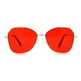 thumbnail image 1 of Womens Pop Color Lens Classic Metal Rim Butterfly Sunglasses Gold Red, 1 of 4