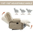 thumbnail image 5 of Large Manual Recliner Chair Fabric Living Room Oversized Comfortable Reclining Sofa with Pillow Top Arms Beige, 5 of 6