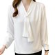 thumbnail image 2 of Camisas holgadas,Suéter de cuello en V para mujer, jersey informal de manga larga, tejido de poliéster suave, versátil para uso diario, sopatenor, 2 of 6