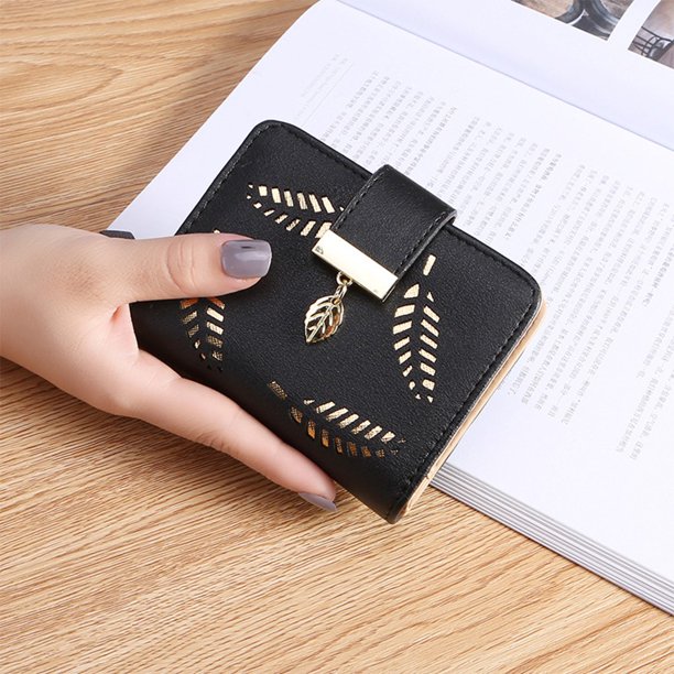 Lefu Women Small Leather Wallet Credit Card Holder Mini Cute Bifold Purse Handbag