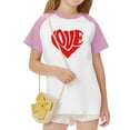 thumbnail image 6 of Annhoo Boys Girls Valentines Day Shirt Cute Round Neck Block Color Short Sleeve Print Tops Trendy Comfortable Clothes, 6 of 8