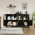 thumbnail image 4 of Ataucjin Sideboard Buffet Cabinet with 4 Glass Doors,55" Large Sideboard Buffet Cabinet with Storage,Kitchen Coffee Wine Bar Cabinet,Modern Farmhouse Storage Cabinet Table for Kitchen Dining Room, 4 of 8