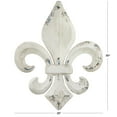 thumbnail image 4 of DecMode Vintage Metal Fleur De Lis Wall Décor with White Distressed Finish, 25"W x 30"H, 4 of 14
