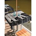 thumbnail image 2 of Outdoor Table Cloth with Umbrella Hole and Zipper, White Brown Bear Waterproof Square Tablecloth 54"x54", Farmhouse Country Rustic Wooden Grain Washable Table Cover for Outside Party Patio Picnic, 2 of 6