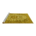 thumbnail image 2 of Ahgly Company Machine Washable Indoor Square Persian Yellow Traditional Area Rugs, 7' Square, 2 of 4