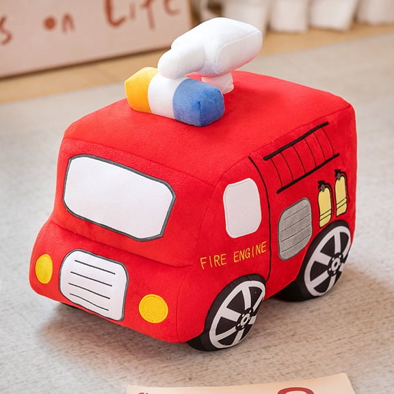 1pcs 13.7'' Fire Truckk Pillow Plush Toy - Plushie Doll Fire Truck Plush Stuffed Cushion Pillow Toy, Sofa Chair Home Decor (Red)