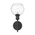 thumbnail image 3 of Wry Lighting Axel 1-light Wall Sconce in Matte Black and Globe Clear Glass, 3 of 12