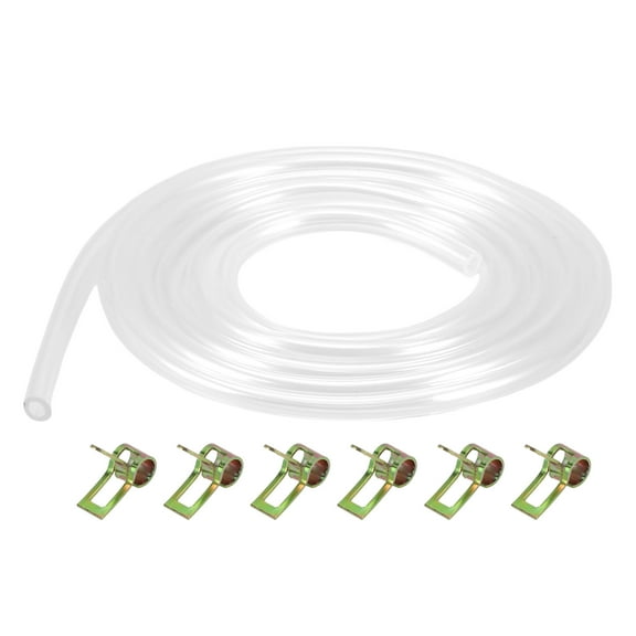 Unique Bargains 1 Set Universal Petrol Fuel Line Gas Line Pipe Hose Plastic Clear 3.93ft 0.12"OD 0.2"ID