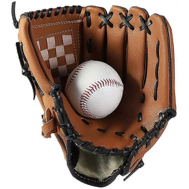 ZHAOCHENG Guantes de béisbol para niños, adolescentes y jóvenes, de cuero duradero, para mano izquierda, para zurdos, color marrón
