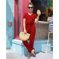 thumbnail image 4 of PRETTYGARDEN Jumpsuits for Women Spring Summer Casual Dressy Short Sleeve Romper Airport Vacation Travel Outfits, 4 of 5
