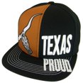 thumbnail image 2 of Texas Proud 2-Tone Split Text Snapback Baseball Cap with Longhorn and Flag, 2 of 6