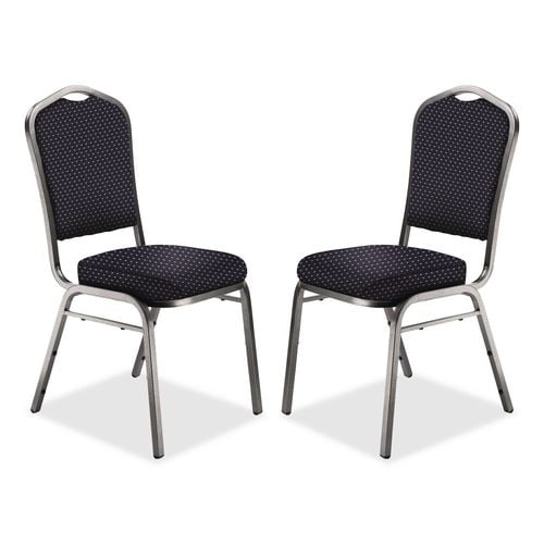 9300 Series Deluxe Upholstered Stack Chair, Fabric, Supports 500 lb, 19" Seat Ht, Diamond Navy Seat/ | Bundle of 2