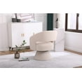thumbnail image 4 of Modern 360 Degree Swivel Accent Armchair, Comfy Velvet Barrel Chair with Arched Back, Round Upholstered Accent Chair for Living Room Bedroom Nursery, Beige, 4 of 9