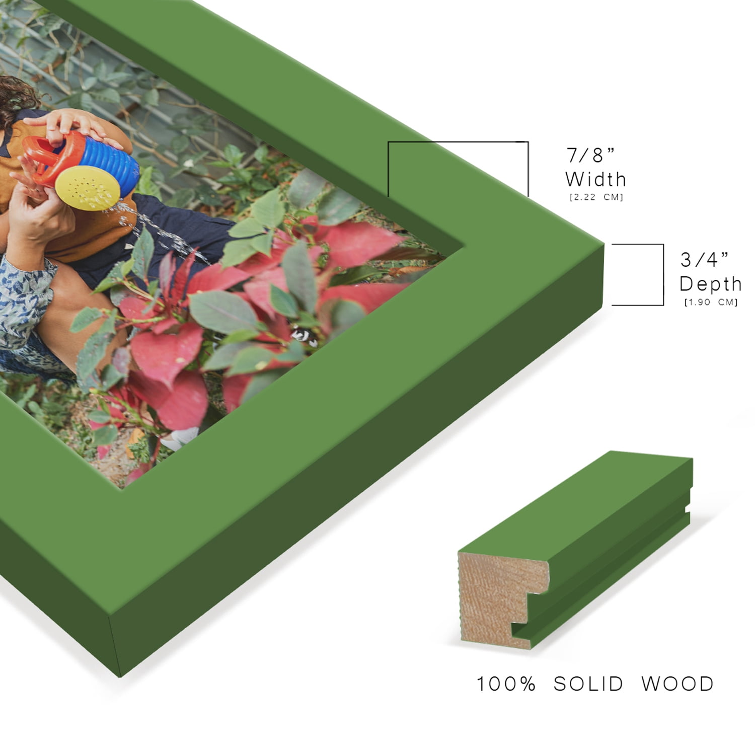 Modern 3.5 in. x 5 in. Green Picture Frame (Set of 2)