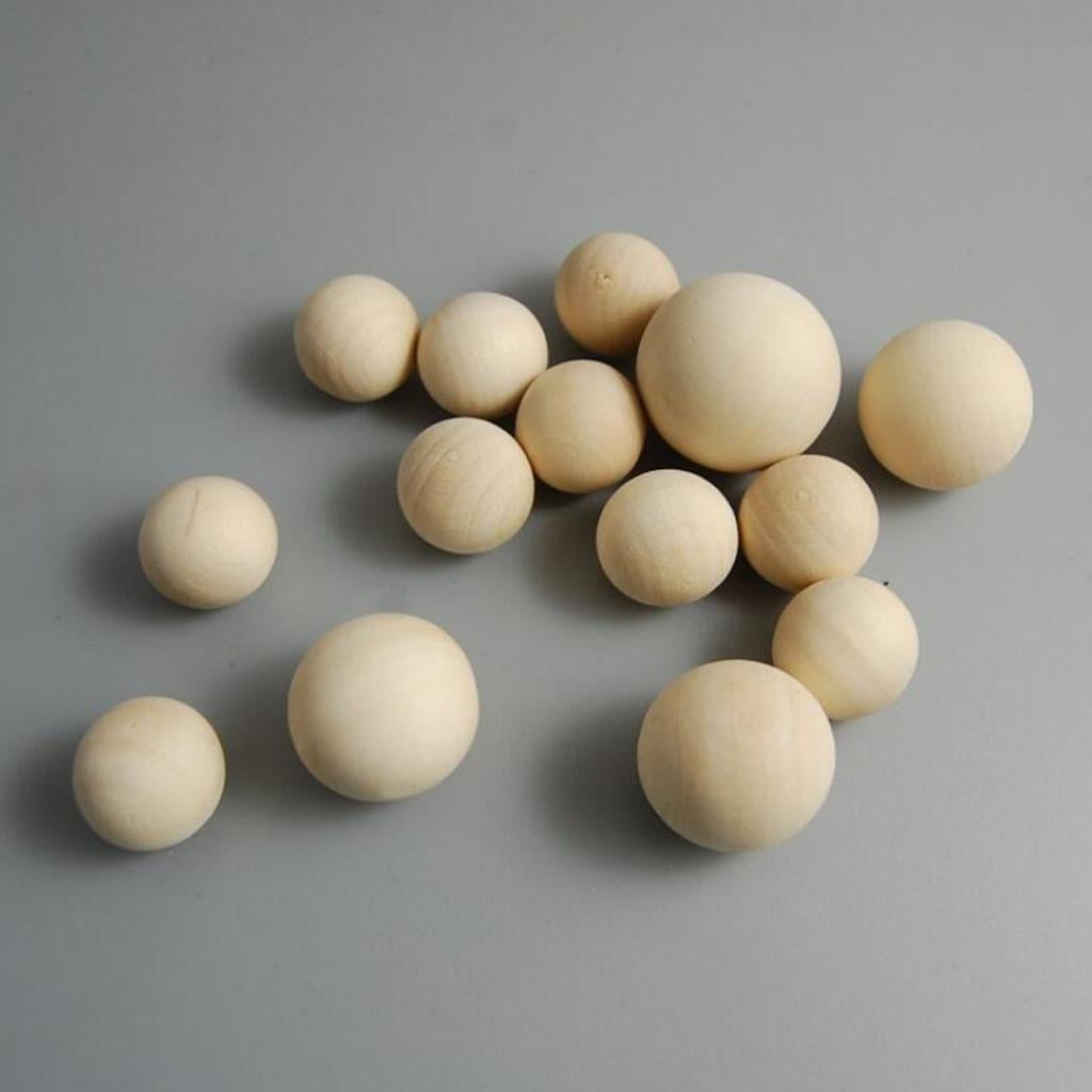 25mm Natural Unpainted Wood Round Loose Spacer Beads, Pack of 100 for DIY Jewelry Making Bracelet Spacer Charms for Macrame Crafts Toddlers Hair
