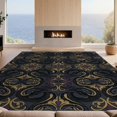 thumbnail image 2 of Design&I 3'x5' Washable Throw Rug Snake Mystical Round Serpent Vintage Gothic Damask Ornamental for Entryway, Kitchen, Ultra-Thin & Non-Slip Skid-Resistant Small, 2 of 7