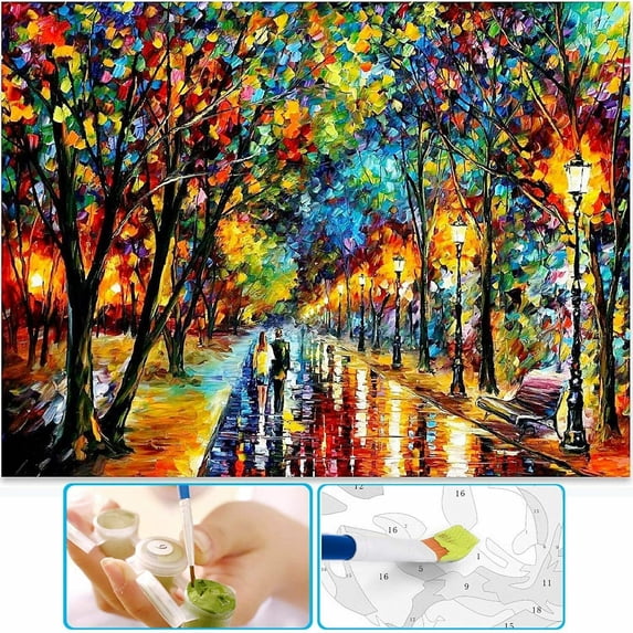 Deeroll Forest Canvas Oil Painting Art & Craft Kit (6 Pieces)
