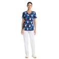 thumbnail image 5 of Warner Bros. Frosty The Snowman Too Cool For Yule Women's V-Neck Print Scrub Top, Sizes XS-3XL, 5 of 6