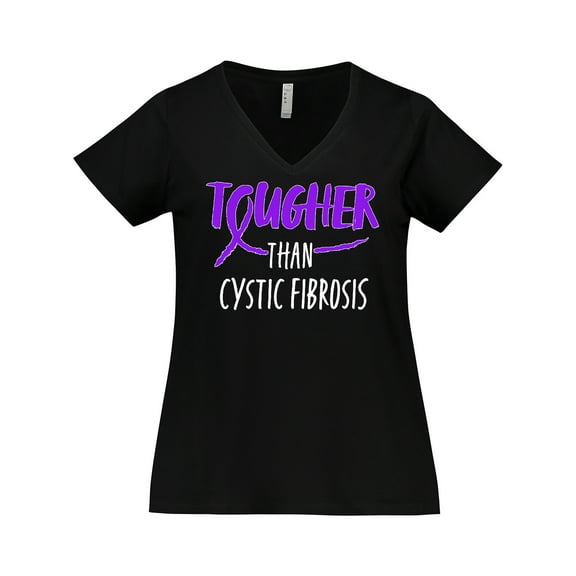Inktastic Tougher than Cystic Fibrosis Women's Plus Size V-Neck T-Shirt