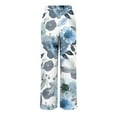 thumbnail image 4 of Womens Wide Leg Palazzo Pants Boho Floral 2025 Summer Beach Culottes Flowy Casual Lounge Trousers for Vacation, 2483 Limited Time, 4 of 5