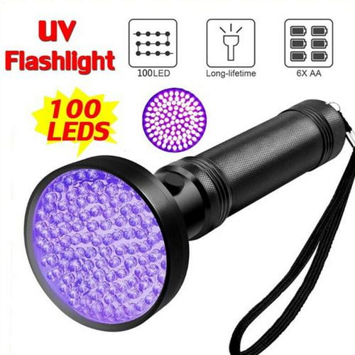 lampe de poche LED lumière noire et lumière blanche lampe de poche ultraviolette 395 nm 4 modes détecteur de faux billets de banque Lampe UV 2 en 1 urine de chiens Accessoires de lampe de poche 