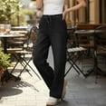 thumbnail image 4 of Tawop Wide Leg Jeans for Women Loose Fit Barrel Jeans Drawstring Medium Wash Jeans Denim Look Trendy Casual Pants with Pockets, 4 of 9