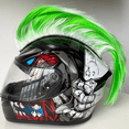 thumbnail image 4 of Peluca de punk con velcro para motocicleta, decoración para casco de gallo, peluca de fibra química para cabeza de cóctel, multicolor, 4 of 4