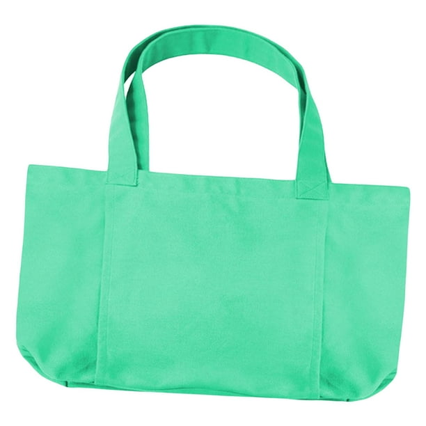 Canvas Tote Bag with Yoga Mat Carrier Pocket Shoulder Bag for Office,  Workout, Green 
