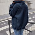 thumbnail image 3 of Vedolay Tops for Women Casual Oversize Casuals Jacket Women Vintage Long Sleeve Basic Coat with Pocket,Navy XXL, 3 of 5