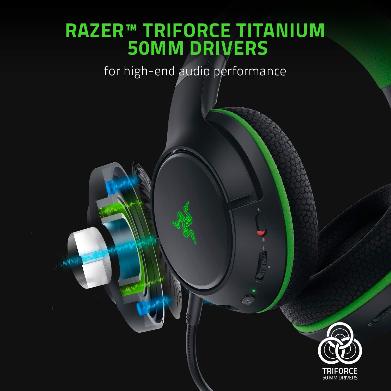 52▢RAZER Kaira Pro for Xbox NS0612-3 RAZER KAIRA PRO Wireless Headset For XBOX X|S/ONE TriForce