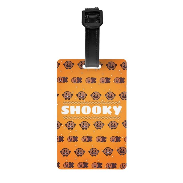 BTS BT21 SHOOKY PVC Equipaje Maleta Etiquetas 5.4 * 8.5cm Personalización Creativa Soporte De Dirección Accesorios De Viaje Etiqueta De huangjie unisex