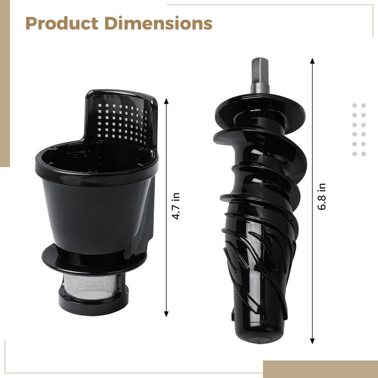Juicer Replacement Parts Including 4.7 Juice Strainer and 6.8 Auger for Slow Masticating Juicers Food Safe Juicer Accessories Compatible with Omega 8006 8005 8004 8003 NC800 NC900 Walmart