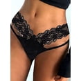 thumbnail image 2 of Gvmfive Womens Sexy Lace Criss Cross Mid Rise Intimate Thong Panties, 2 of 4