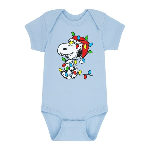 Peanuts - Holidays - Wrapped Up In Christmas Lights - Infant Baby One Piece
