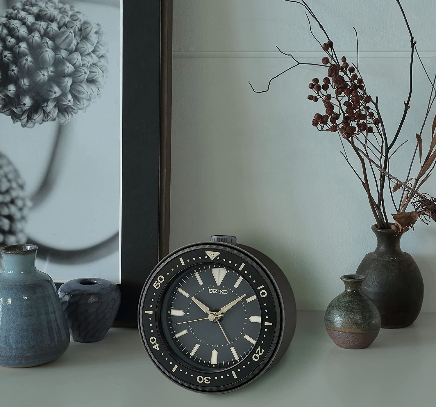 Seiko Mai Heritage Alarm Clock, Classic Black