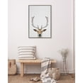 thumbnail image 5 of Kate and Laurel Sylvie Deer Color Framed Canvas Wall Art by Simon Te of Tai Prints, 23x33 Gray, Rustic Forest Animal Deer Portrait Art, 5 of 6