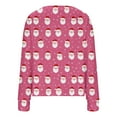 thumbnail image 4 of Aboser Womens Pink Christmas Cardigan Sweaters Cute Santa Claus Graphic Sweater Coats Xmas Holiday Outfits Thermal Flannel Cardigans Long Sleeve Button Down Outerwear, 4 of 5