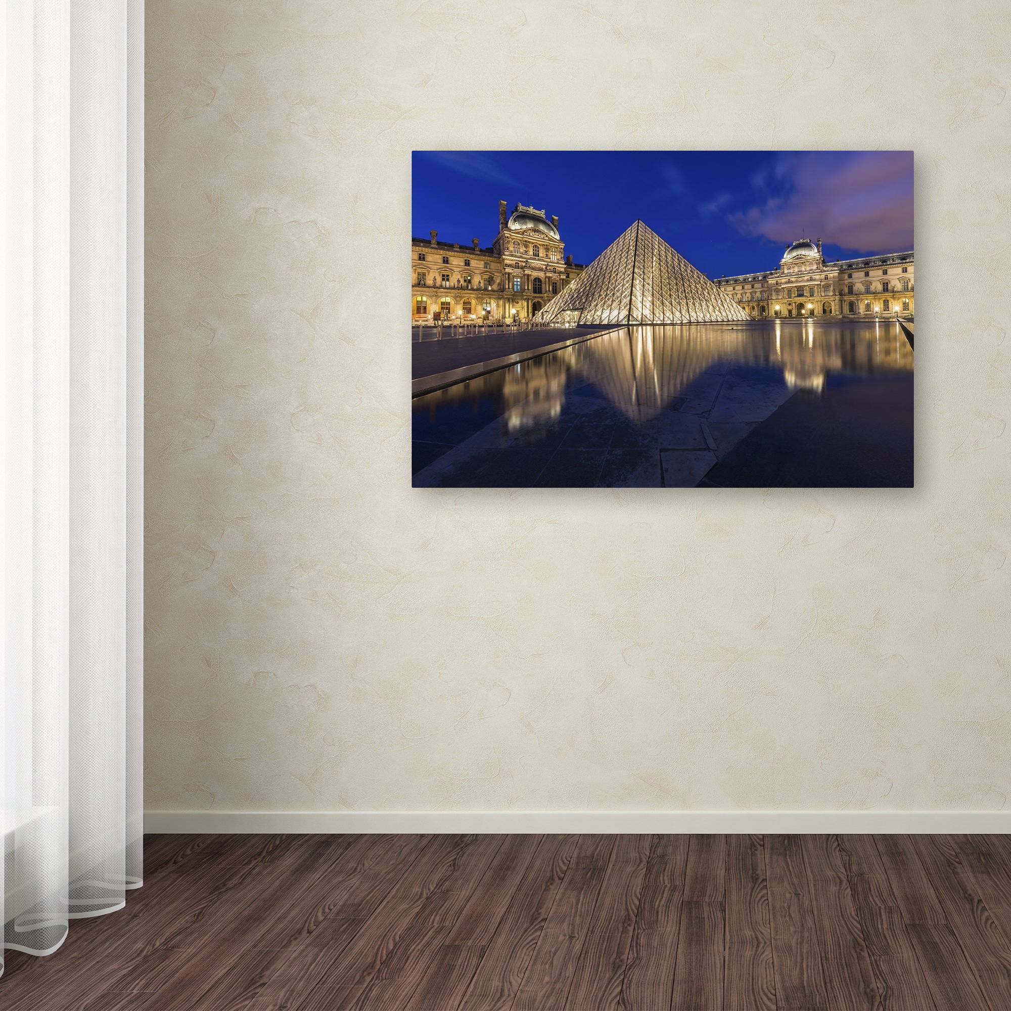 Trademark Fine Art "Golden Hour in the Louvre" Canvas Art by Mathieu Rivrin