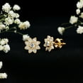 thumbnail image 4 of Rosec Jewels 1/2 CT Diamond Flower Stud Earrings in Prong Setting, 14K Yellow Gold, 4 of 9