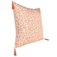 thumbnail image 4 of Jordan Manufacturing 24" x 24" Coral and Cream Leopard Animal Square Decorative Throw Pillow with Tassel Accent, 4 of 5