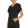 thumbnail image 3 of Genuine Dickies Women’s Stretch Twill V-Neck Rib-Knit Trim Scrub Top, WM12T914, 3 of 7
