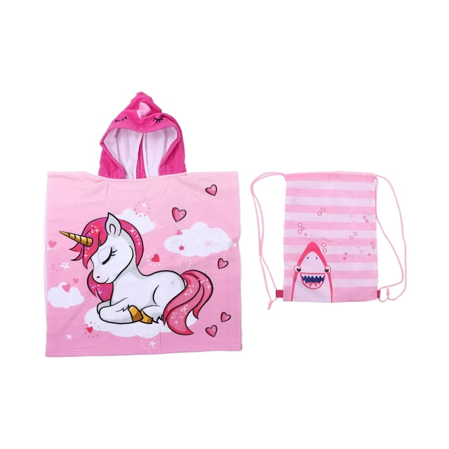 Toalla con capucha para niños, colores brillantes, cómoda, suave, sin botones, para niñas.