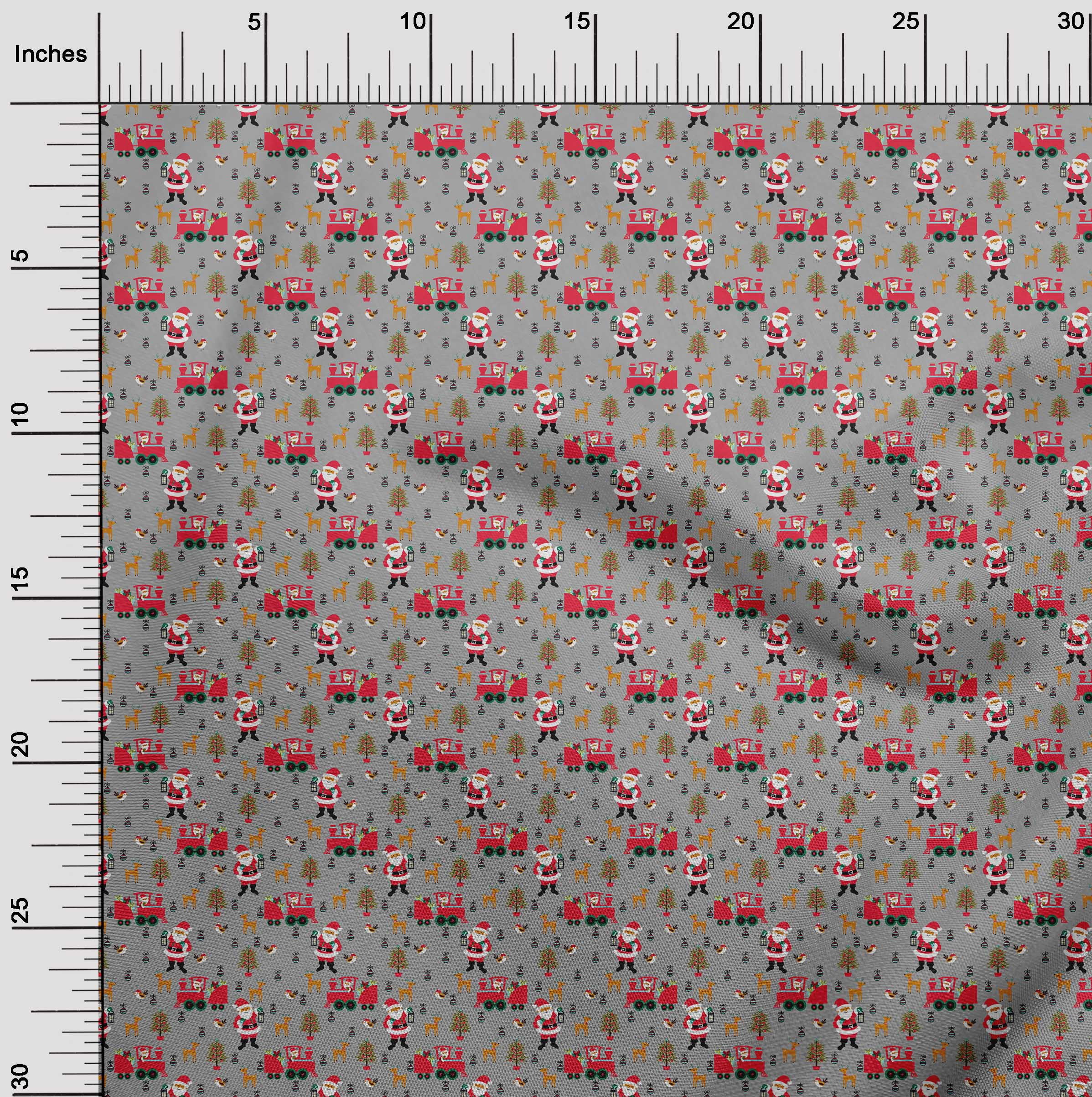 oneOone Cotton Jersey Gray Fabric Christmas Sewing Material Print Fabric By The Yard 58 Inch Wide