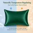 thumbnail image 5 of Green Silk Pillowcase for Hair and Skin, 22 Momme Mulberry Silk Pillow Cases Standard Size with Zipper, 6A Grade Organic Silk, Anti Wrinkle, Anti Acne, 1 Pcs 20"x26", 5 of 7