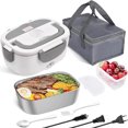 thumbnail image 2 of Stainless Steel Portable Electric Lunch Box 12V 24V Car Truck Food Warmer Heated Container 220V 110V Work Office EU US Plug Set Lunchbox Only Compatible-110V, 2 of 6