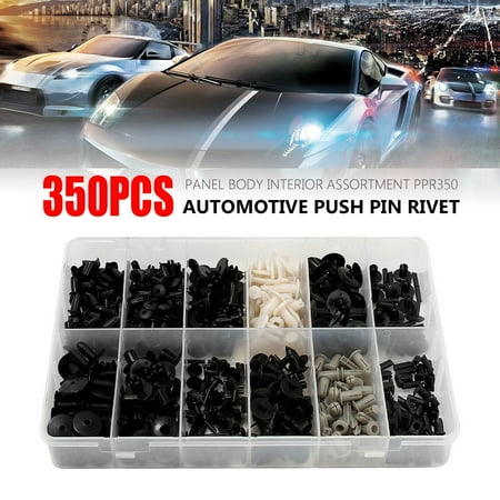 Automotive Trim Clips 350PCS 12 Sizes Bumper Rivet Trim Clip Retainer Assortment Kit Automotive Push Pin For Ford ()