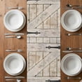 thumbnail image 4 of Table Runner 72 Inches Long for Kitchen Dining, Texas Star Vintage Dresser Scarf Farmhouse, Dining Table Decorations for Wedding/Parties, Brown Retro Berry Beige Wooden 13 x 72 In, 4 of 8